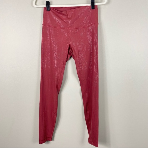 Lululemon Wunder Under High-Rise Tight 28" Shine Womens 8 W5CVZS Pink Foil - Picture 6 of 6
